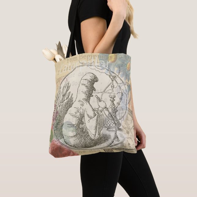 Alice in Wonderland Caterpillar: Original Tenniel  Tote Bag (Close Up)