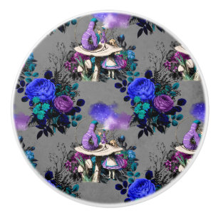 Alice in Wonderland Caterpillar Smoking Flowers Ceramic Knob