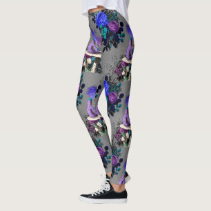 Alice in Wonderland Caterpillar Smoking Flowers Leggings