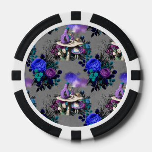 Alice in Wonderland Caterpillar Smoking Flowers Poker Chips