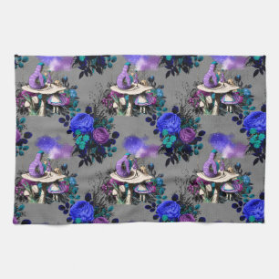 Alice in Wonderland Caterpillar Smoking Flowers Tea Towel