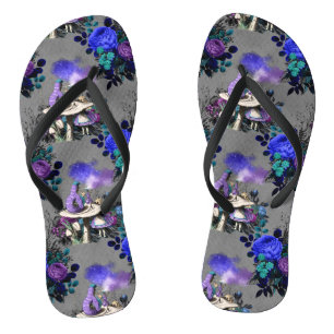 Alice in Wonderland Caterpillar Smoking Flowers Thongs