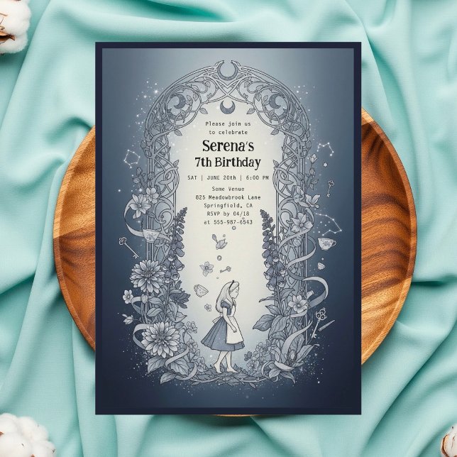 Alice in Wonderland Celestial Birthday Invitation (Creator Uploaded)