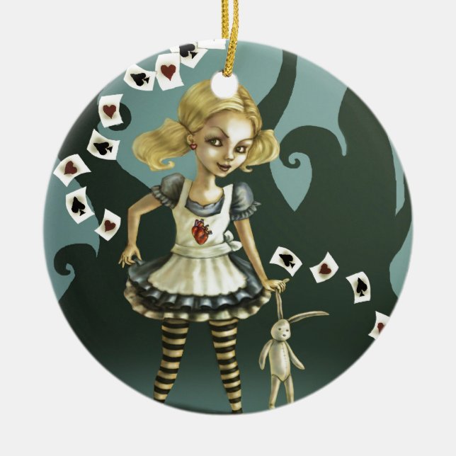 Alice in Wonderland Ceramic Ornament (Front)