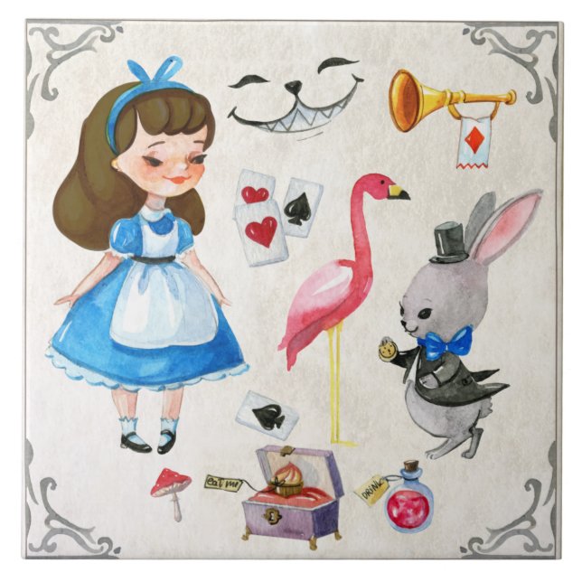 Alice In Wonderland Ceramic Tile (Front)