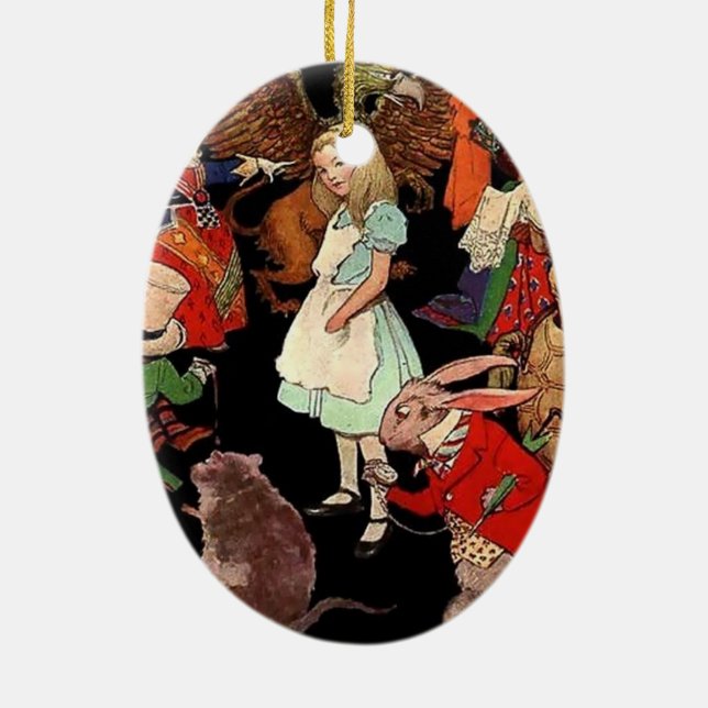 Alice in Wonderland Ceramic Tree Decoration (Back)