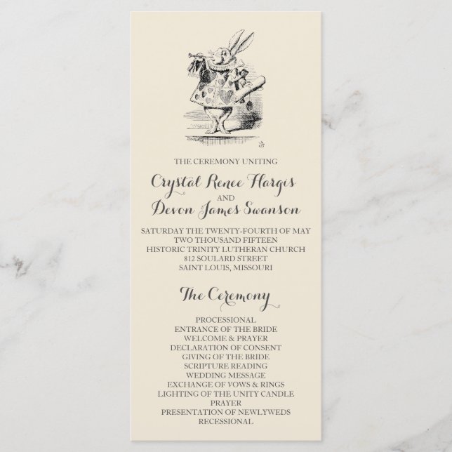 Alice in Wonderland Ceremony Program (Front)
