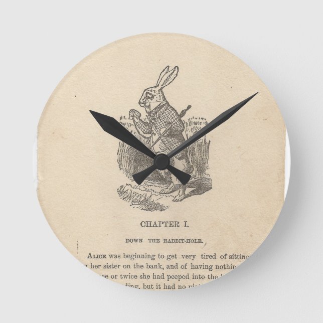 Alice In Wonderland, Chapter One, Down the Rabbit Round Clock (Front)