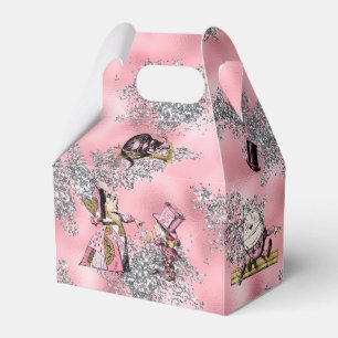Alice in Wonderland Characters on Pink and Silver  Favour Box
