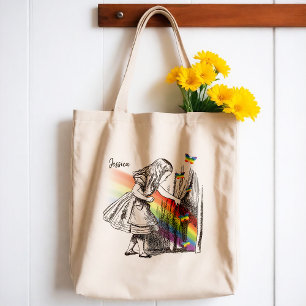 Alice In Wonderland Chasing Rainbows Tote Bag
