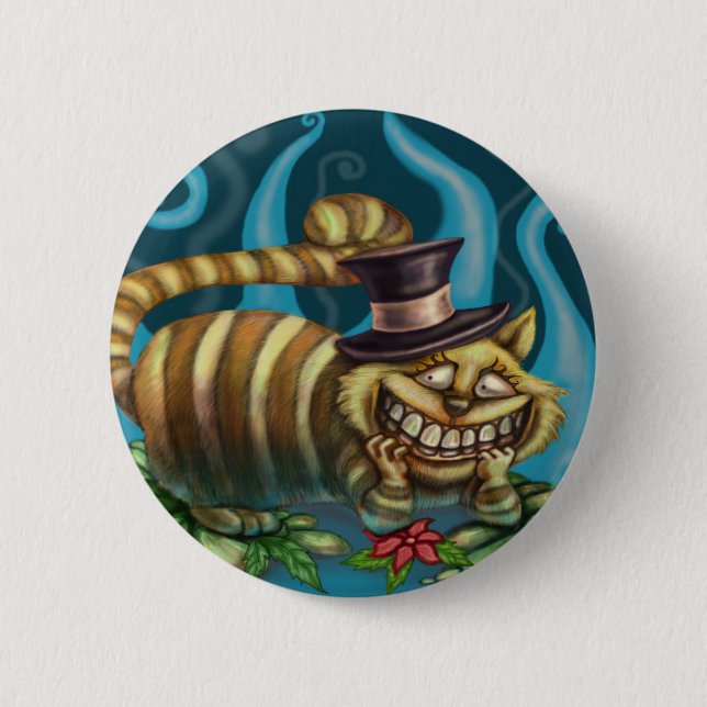 Alice in Wonderland Cheshire Cat 6 Cm Round Badge (Front)