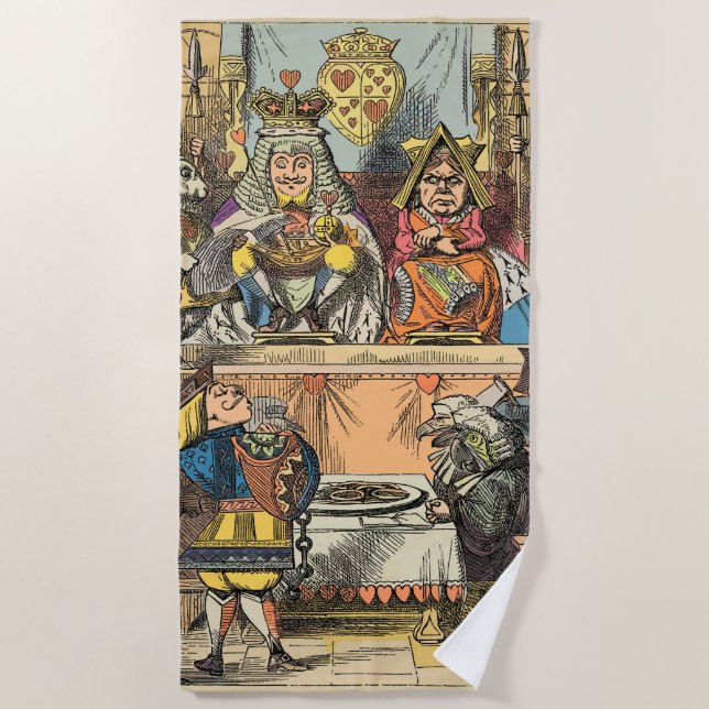 Alice in Wonderland Cheshire Cat Characters Beach Towel (Front)