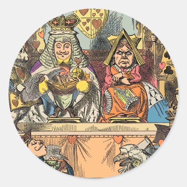 Alice in Wonderland Cheshire Cat Characters Classic Round Sticker (Front)