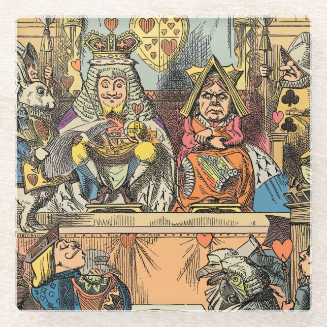 Alice in Wonderland Cheshire Cat Characters Glass Coaster (Front)