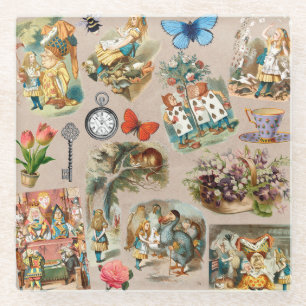 Alice in Wonderland Cheshire Cat Characters Glass Coaster