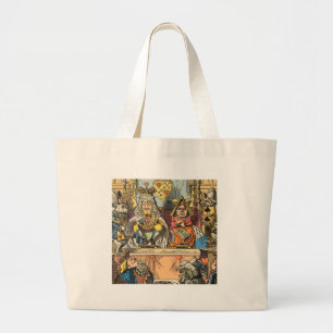 Alice in Wonderland Cheshire Cat Characters Large Tote Bag