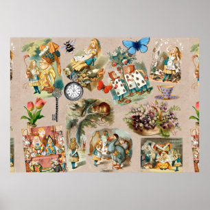 Alice in Wonderland Cheshire Cat Characters Poster