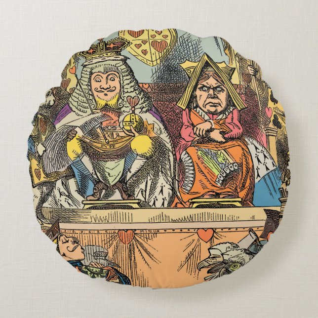 Alice in Wonderland Cheshire Cat Characters Round Cushion (Front)
