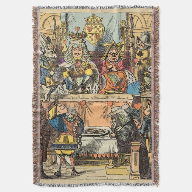 Alice in Wonderland Cheshire Cat Characters Throw Blanket (Front Vertical)