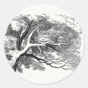 Alice in Wonderland - Cheshire Cat Fading to Smile Classic Round Sticker