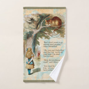 Alice in Wonderland Cheshire Cat Mad Bath Towel Set