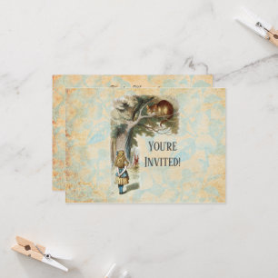 Alice in Wonderland Cheshire Cat Mad  Invitation