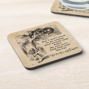 Alice in Wonderland; Cheshire Cat with Alice Coaster