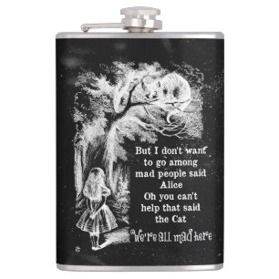 Alice in Wonderland; Cheshire Cat with Alice Hip Flask