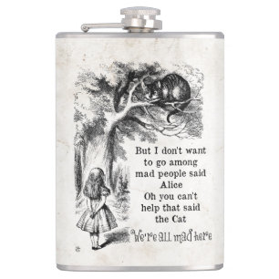 Alice in Wonderland; Cheshire Cat with Alice Hip Flask