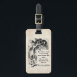 Alice in Wonderland; Cheshire Cat with Alice Luggage Tag<br><div class="desc">Vintage illustration fairy tales and nursery rhymes image of Alice with the Cheshire Cat by John Tenniel in Lewis Carroll's Alice's Adventures in Wonderland, 1865, a text-designed dialogue included against old parchment paper background (graphic). "We are all mad here":) This design can be requested for any of the products offered...</div>