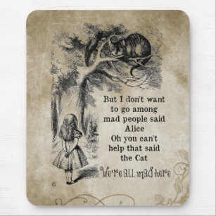 Alice in Wonderland; Cheshire Cat with Alice Mouse Pad