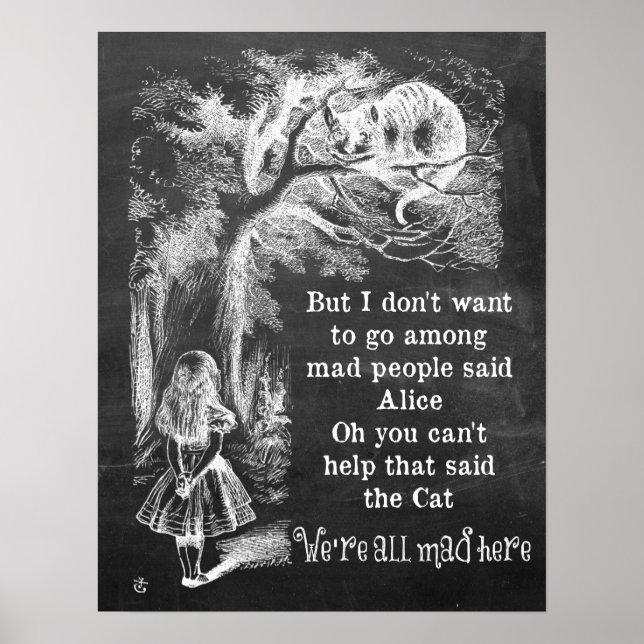 Alice in Wonderland; Cheshire Cat with Alice Poster (Front)
