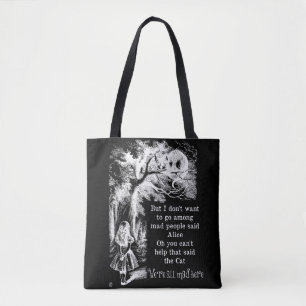 Alice in Wonderland; Cheshire Cat with Alice Tote Bag