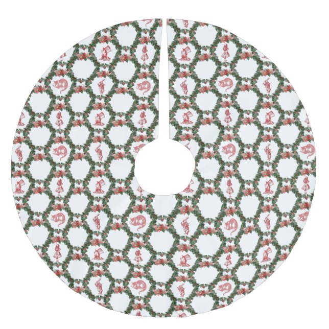 Alice in Wonderland Christmas Tree Skirt (Front)