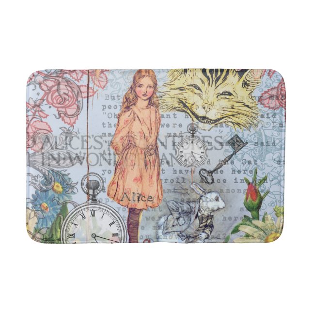 Alice in Wonderland Classic Cheshire Rabbit Alice Bath Mat (Front)