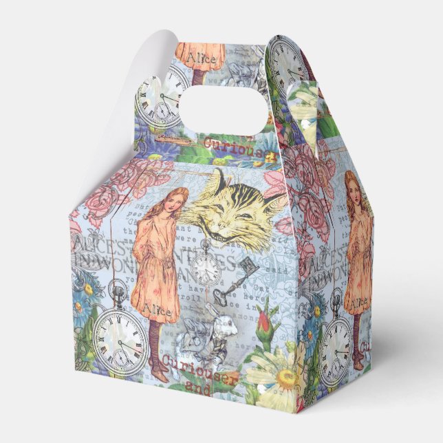 Alice in Wonderland Classic Cheshire Rabbit Alice Favour Box (Front Side)