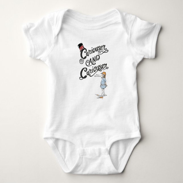 Alice In Wonderland 'Curiouser and Curiouser' Baby Bodysuit (Front)