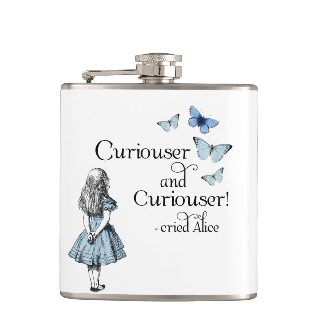 Alice in Wonderland Curiouser Butterflies Flask (Front)