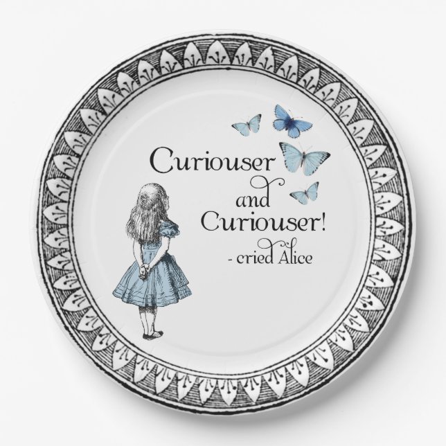 Alice in Wonderland Curiouser Butterflies Plates (Front)