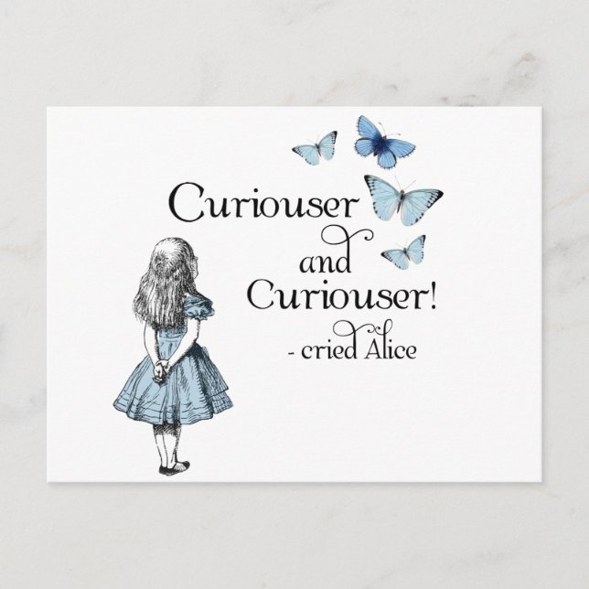 Alice in Wonderland Curiouser Butterfly Postcard (Front)