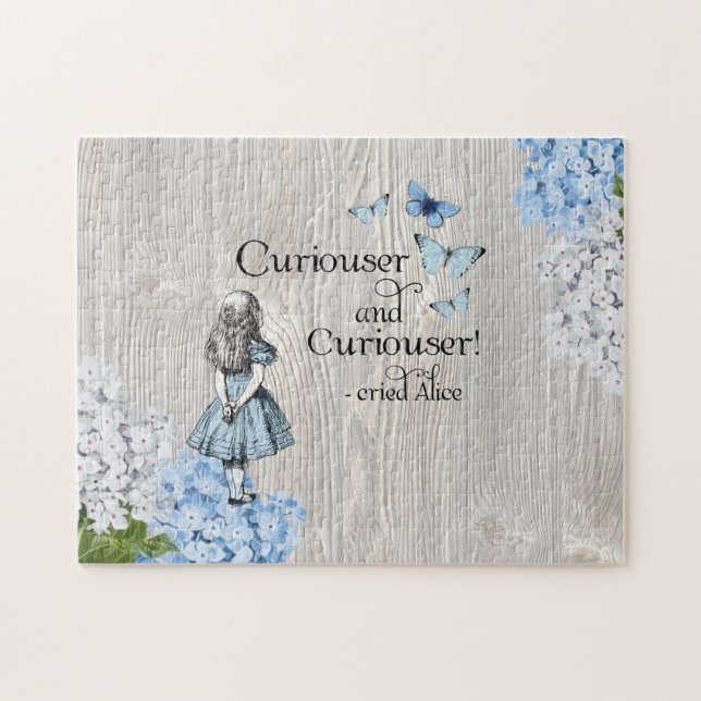 Alice in Wonderland Curiouser Floral Jigsaw Puzzle (Horizontal)