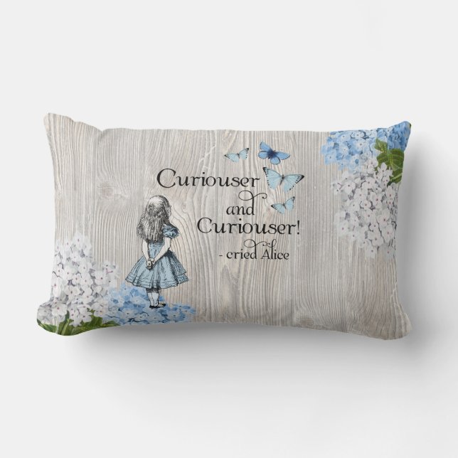 Alice in Wonderland Curiouser Floral Lumbar Pillow (Front)