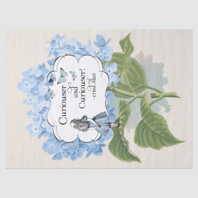 Alice in Wonderland Curiouser Hydrangea Tissue Paper (Front)