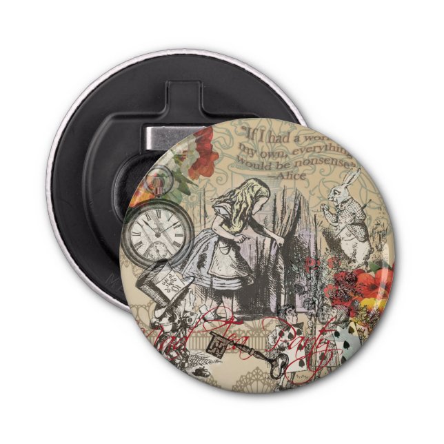 Alice in Wonderland Curtain Classic Art Bottle Opener (Front)