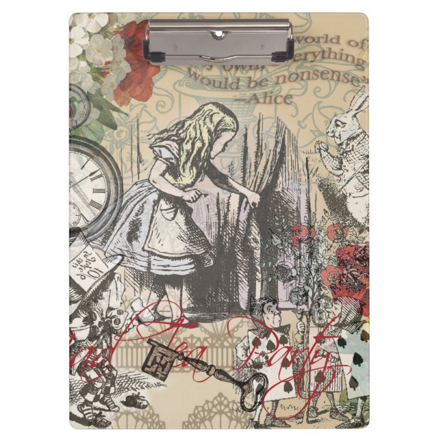 Alice in Wonderland Curtain Classic Art Clipboard (Front)