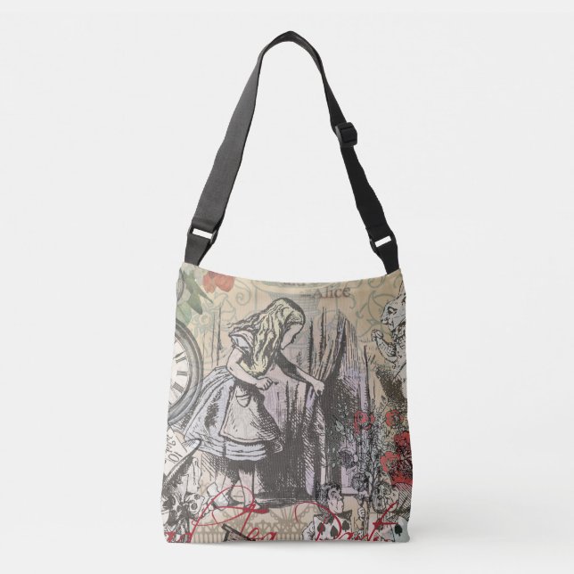 Alice in Wonderland Curtain Classic Art Crossbody Bag (Front)