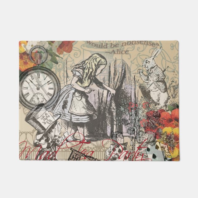 Alice in Wonderland Curtain Classic Art Doormat (Front)