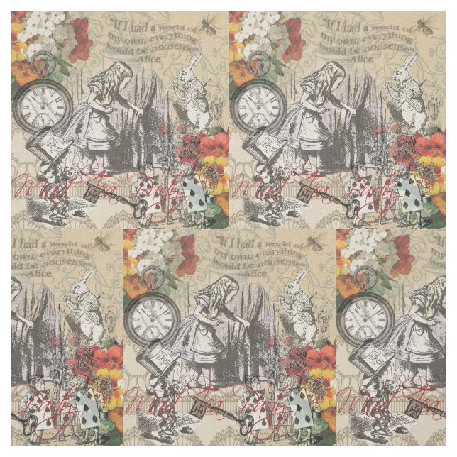 Alice in Wonderland Curtain Classic Art Fabric (Swatch)