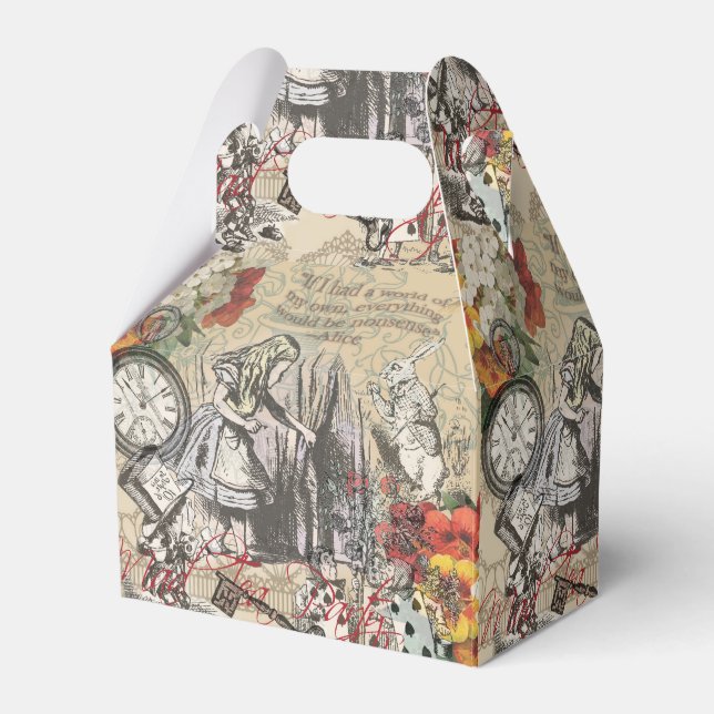 Alice in Wonderland Curtain Classic Art Favour Box (Front Side)