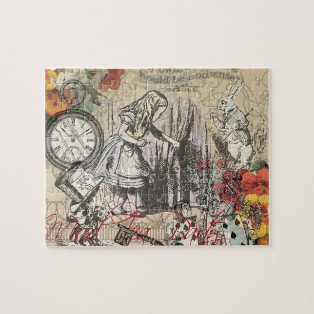 Alice in Wonderland Curtain Classic Art Jigsaw Puzzle (Horizontal)